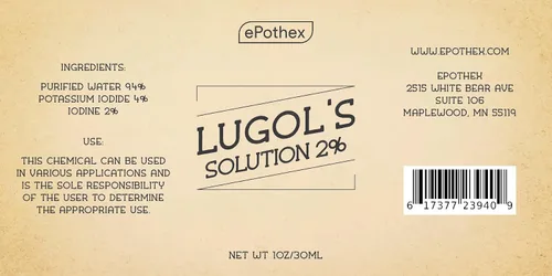 Vista 9 de EPOTHEX Lugol's Solution - Botella con cuentagotas de vidrio al 2% de 1 oz. Contiene yoduro de potasio y yodo, 1.0 fl oz