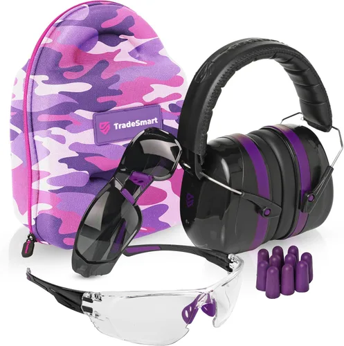 Vista 17 de TradeSmart All-in-One Shooting Ear Protection - Comfort+ NRR 28 Earmuffs, Glasses & Earplugs + Carry Case