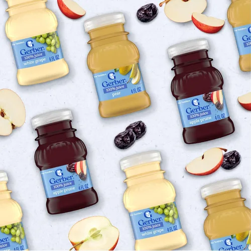Vista 8 de Gerber Jugo, Todder 12+ meses, manzana ciruela, botella de 4 onzas líquidas, paquete de 4