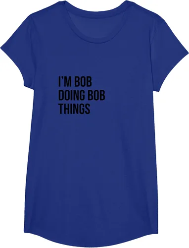 Vista 61 de Camiseta con texto en inglés "I'm Bob Doing Bob Things" Asfalto