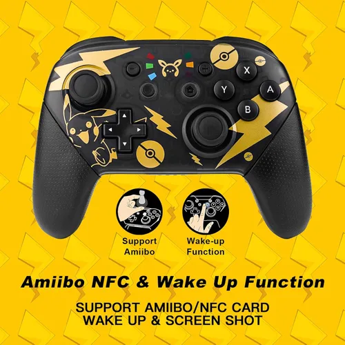 Vista 3 de Wireless Pro Controller Compatible with SwitchSwitch LiteSwitch OLED, Remote Gamepad with Double Vibration, Motion Control, Wake Up, Screenshot and