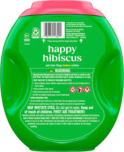 Vista 15 de Gain Super Flings - Cápsulas de detergente para ropa, 45 unidades, aroma Hibiscus Hula, cápsulas de detergente de lavado irresistiblemente limpias