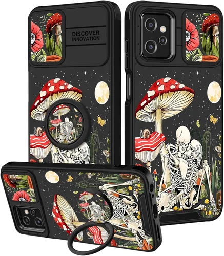 Vista 84 de Funermei Funda para Moto G Stylus 5G 2022, funda para teléfono con diseño de calavera de esqueleto para mujeres y niñas, diseño gótico, Como
