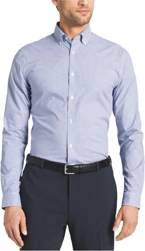 Vista 3 de Tommy Hilfiger - Camisa de vestir para hombre, ajuste delgado, no necesita planchado, a cuadros Aguamarina