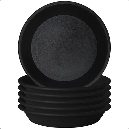Vista 9 de 6 platillos de plástico para plantas de 5 pulgadas, tamaño individual, grueso y fuerte de 6, 8, 10, 12 pulgadas, bandeja de recogedor de agua