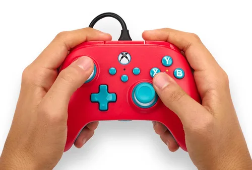 Vista 2 de PowerA Nano Enhanced Wired Controller for Xbox Series X S - Red Sky, portable, compact, gamepad, wired video game controller, gaming controller