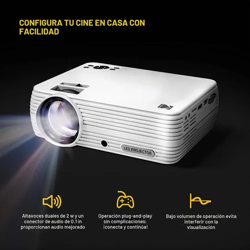 Vista 2 de KODAK FLIK X7 HD Proyector de cine en casa, 720p, trípode y estuche