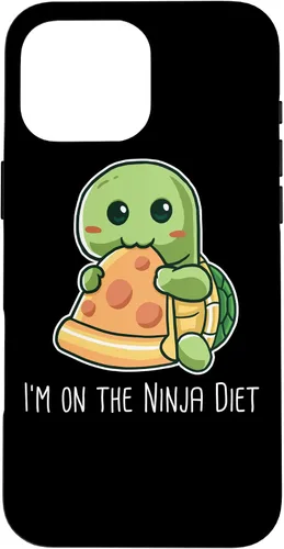 Vista 18 de Funda para iPhone 11 Pro Max I'm On The Ninja Diet Divertida Tortuga Comiendo Pizza Nerd Geek