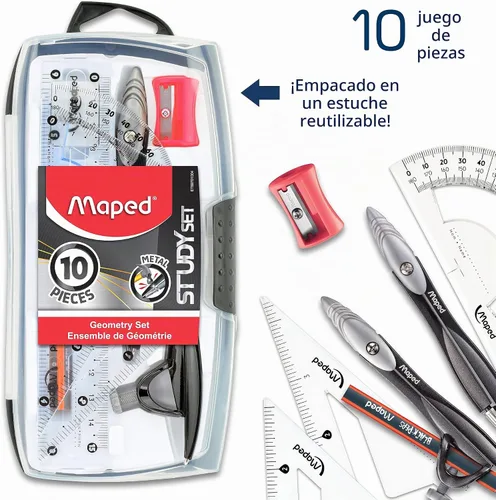 Vista 5 de Maped - Estudio - Conjunto de geometría - Metal - 10 piezas