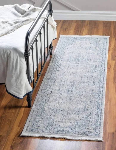 Vista 19 de Unique Loom Noble Collection - Alfombra de área tradicional, envejecida, vintage, geométrica, con borde (2' 2 x 3' 0 rectangular, azul/beige)
