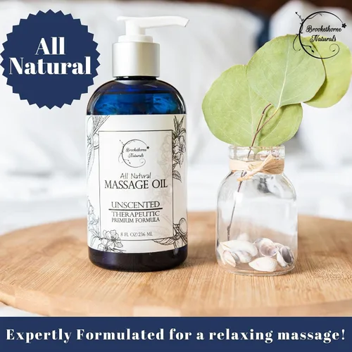 Vista 6 de Aceite de masaje sin perfume para terapia de masaje 8oz Brookethorne