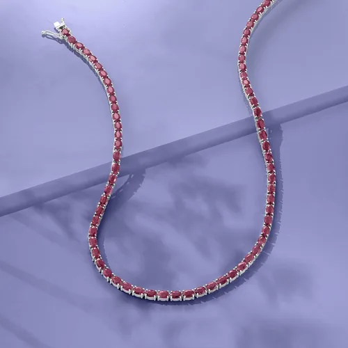 Vista 5 de Ross-Simons 40.00 ct. t.w. Gemstone Tennis Necklace in Sterling Silver