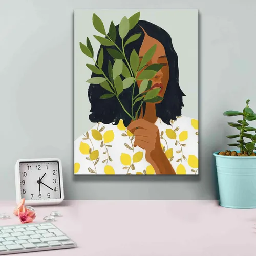 Vista 4 de Epic Graffiti 'Botany Portrait I' de Victoria Barnes, arte de pared en lienzo Giclée, 12 x 16 pulgadas