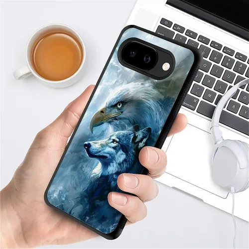 Vista 1023 de Compatible con Google Pixel 4A 5G Mobile Case Creative Acrylic Panel trasero Silicona Protección Grip especialmente diseñado para Google Pixel 4A 5G
