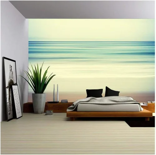 Vista 6 de wall26 - Fondo abstracto de paisaje natural efecto de desenfoque de movimiento Bosque de bambú - Mural de pared extraíble Papel tapiz autoadhesivo