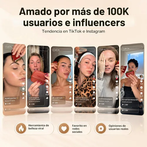 Vista 8 de ZDEER GS5 - Herramienta eléctrica calentada Gua Sha, masajeador facial de Rosa