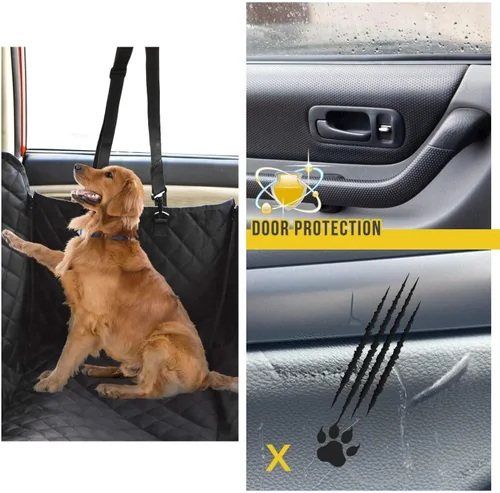 Vista 3 de Vailge Hamaca de coche para perro, 100% impermeable con ventana de malla, evita arañazos y fundas antideslizantes para asiento trasero