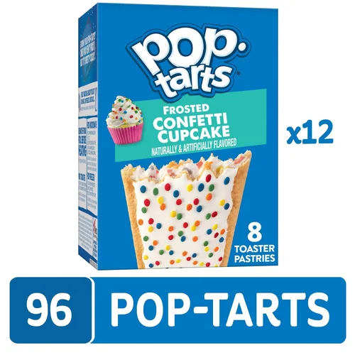 Vista 13 de Pop-Tarts - Tostadas, alimentos para el desayuno, bocadillos para niños, pan de plátano glaseado (96 Pop-Tarts)