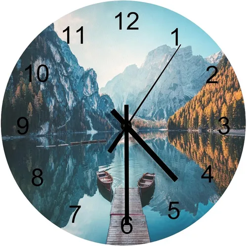 Vista 42 de Reloj de Pared de Flores Silencioso Sin Tictac Operado por Batería, Caricatura de los 70s Linda Flor Abstracta Pastel Margarita Reloj Floral