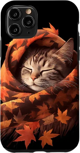 Vista 26 de Funda para iPhone 13 American Shorthair Cat Kitten Autumn Fall Leaves Case