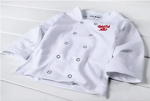 Vista 3 de stylesilove Disfraz de cocinero de algodón unisex para bebé, pantalones y sombrero, 3 piezas