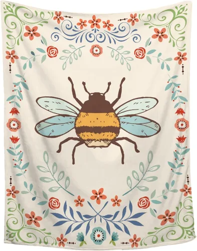 Vista 13 de Manta de otoño de flores y ojos de abeja, regalo para sábana ligera y cómoda, manta de franela súper suave, decoración perfecta para el hogar