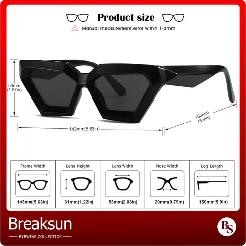 Vista 8 de Gafas de sol de ojo de gato con montura gruesa para mujer, estilo vintage, de moda, estilo retro