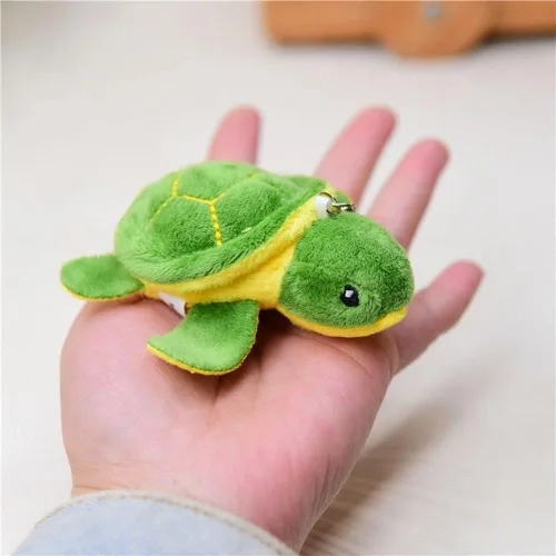 Vista 9 de BWESOO Mini tortuga verde de peluche de animal de peluche lindo tortuga marina llavero colgante de dibujos animados muñeca de peluche para regalo