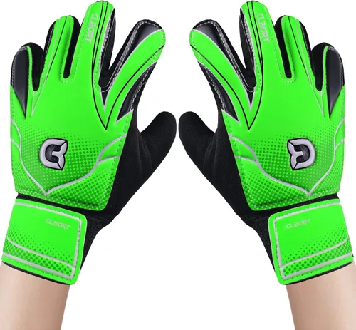 Vista 16 de Guantes de portero de fútbol para jóvenes y niños, guantes de portero con palmas de súper agarre, guantes de fútbol antideslizantes, protección