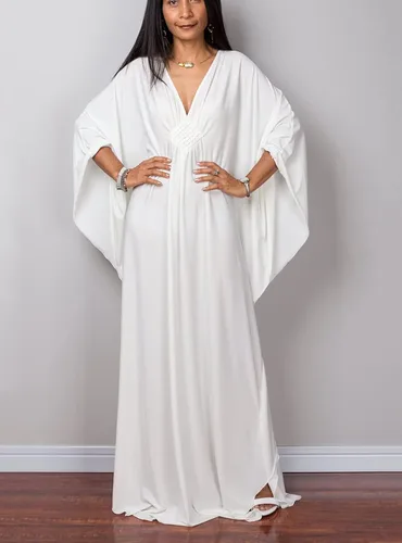 Vista 6 de Traje de baño de color puro con cuello en V y rayón para mujer