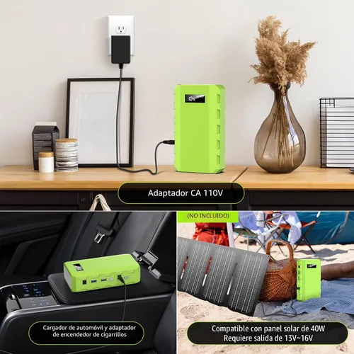 Vista 6 de powkey Estación de Energía Portátil con Salida de CA, Paquete de Batería Externa de 65W/110V 24000mAh/88.8Wh, Fuente de Alimentación Portátil