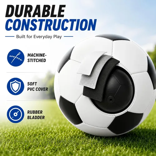 Vista 5 de Balón de fútbol tamaño 5, tamaño 4, tamaño 3, tamaño 2 con bomba desinflada, individual, 2 o 3 unidades, tamaño oficial, entrenamiento en interiores