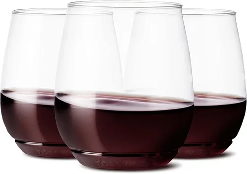 Vista 2 de TOSSWARE POP - Juego de 12 copas de champán de plástico transparente y irrompibles de 9 onzas, juego de 12 copas de vino de plástico reciclables