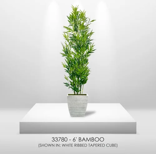 Vista 6 de Cypress & Alabaster Planta artificial de bambú de 6 pies, árbol de diseño hecho a mano, hipoalergénico, 6 pies, verde