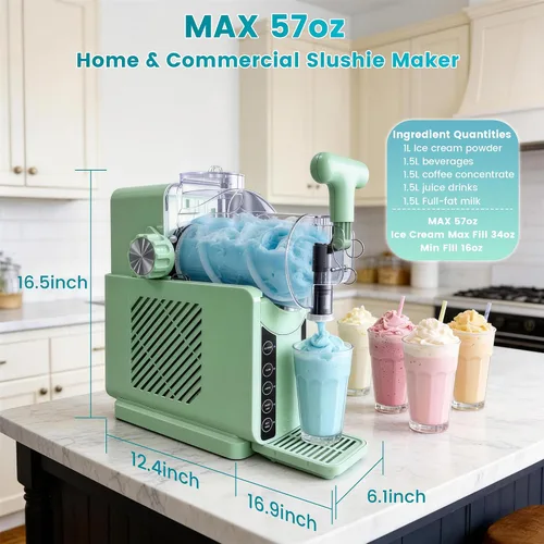 Vista 2 de Máquina para hacer helados 2 en 1 con 5 ajustes preestablecidos (verde)