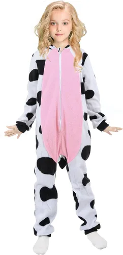 Vista 2 de Disfraz de vaca para niños mameluco unisex de una pieza para niños y niñas talla 9-10T