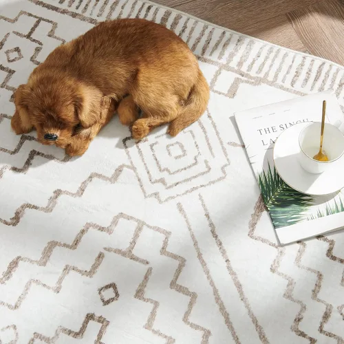 Vista 130 de jinchan Alfombra marroquí de pasillo 2x6 - Alfombra de pasillo lavable a máquina para cocina, alfombra moderna geométrica suave de pelo bajo
