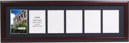 Vista 51 de Creative Picture Frames Marco de Fotos Negro con 2 Aberturas de Vidrio que Contiene Fotografías de 5 por 7 Pulgadas con Paspartú Negro de 10X12