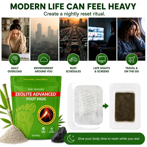 Vista 3 de Sole Serenity Foot Pads - Mineral de Zeolita, Raíz de Jengibre, Ajenjo, Vinagre de Bambú, Spa para Pies con Pies Adoloridos (Paquete de 2)