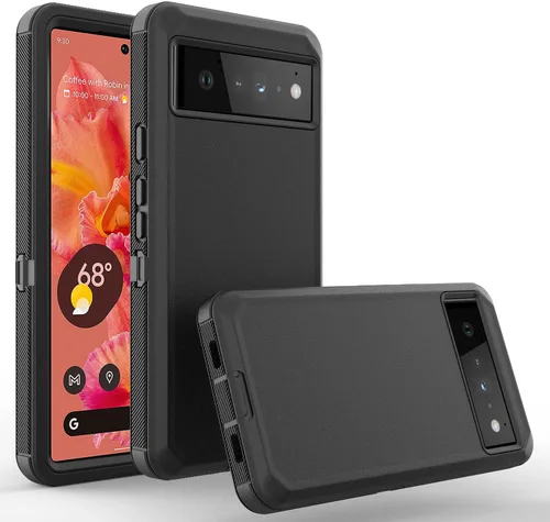 Vista 4 de Funda compatible con Google Pixel 6, funda para Pixel 6, incluye protector de pantalla, clip giratorio para cinturón, soporte para soporte, cubierta