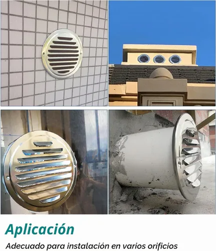 Vista 6 de Ventilación de ventilación de acero inoxidable de 3 pulgadas, cubierta de rejilla con rejillas de ventilación plana de conductos de ventilación