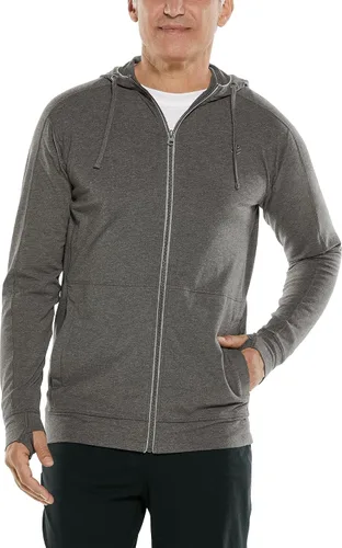 Vista 10 de Coolibar Sudadera con capucha y cremallera para hombre - Protección solar UPF 50+ - LumaLeo
