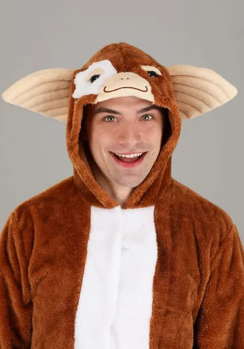 Vista 5 de Gremlins - Disfraz de Gizmo para adultos, overol de Gremlin peludo, disfraz de personaje de película de los años 80 y 90 para cosplay y Halloween