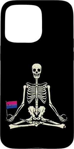 Vista 30 de Funda de regalo para iPhone 13 Pro Skeleton Yoga Namaste Bisexual Pride Flag Yogi LGBTQ Bi