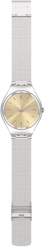 Vista 2 de Swatch - Reloj unisex de cuarzo para adulto, correa de acero, gris, 16 (modelo SYXS133M)