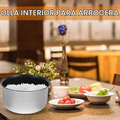 Vista 6 de Yardwe Olla arrocera de 5.5 tazas olla interior antiadherente de repuesto compatible con aroma cuco accesorios de cocina eléctrica de 3 litros