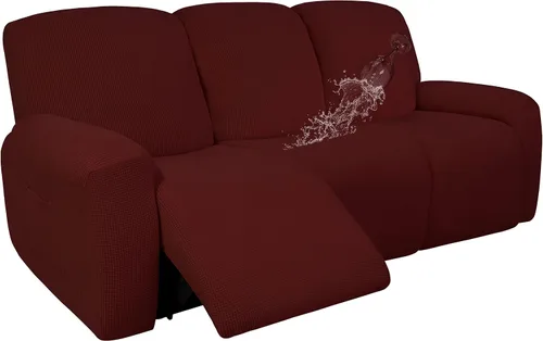 Vista 12 de Easy-Going - Funda 100 % impermeable doble para sofá reclinable, diseño jacquard, en 1 pieza, a prueba de derrames, para niños, mascotas, perros