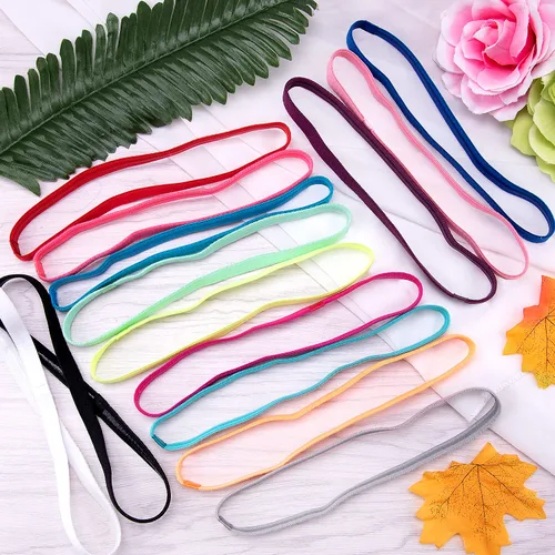 Vista 4 de Duufin 28 diademas elásticas antideslizantes coloridas para entrenamiento, para mujeres, hombres y niñas, 14