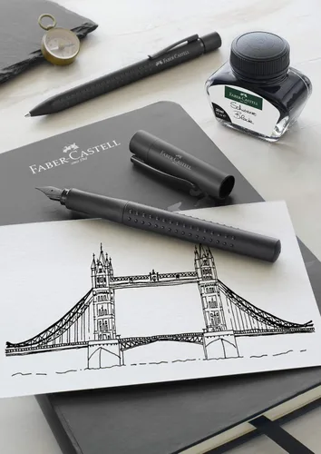Vista 3 de Faber-Castell Grip Edition F - Pluma estilográfica, color negro