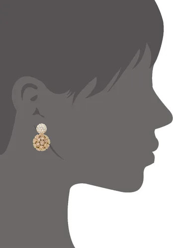 Vista 2 de Pendientes de cristal de doble cara con forma de bola, diseño hueco y parte trasera de bola